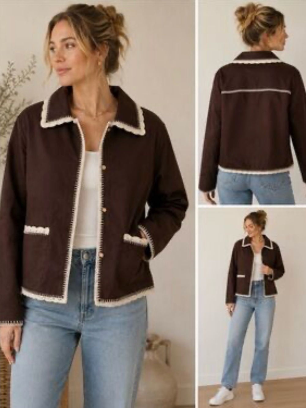 NWT Bagatelle brown faux-suede jacket XL